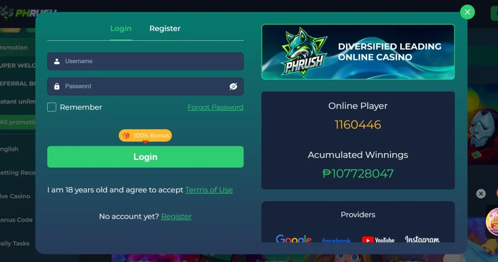 Phrush login